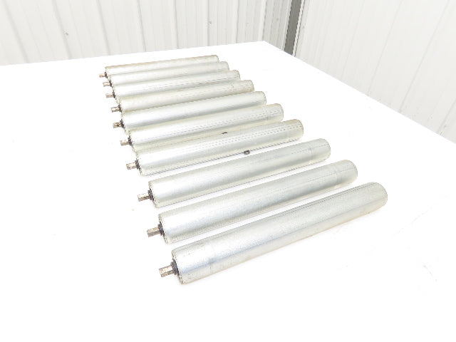 1.9" Dia 15"BF Gravity Conveyor Roller 7/16" Hex Axle Galvanized  Lot of 10