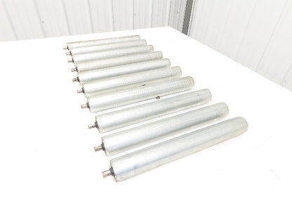 1.9" Dia 15"BF Gravity Conveyor Roller 7/16" Hex Axle Galvanized  Lot of 10