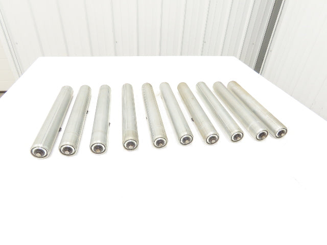 1.9" Dia 15"BF Gravity Conveyor Roller 7/16" Hex Axle Galvanized  Lot of 10