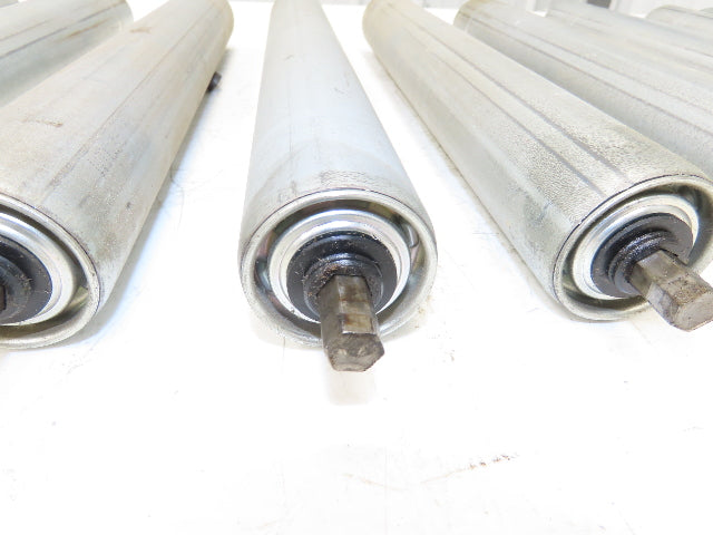 1.9" Dia 15"BF Gravity Conveyor Roller 7/16" Hex Axle Galvanized  Lot of 10
