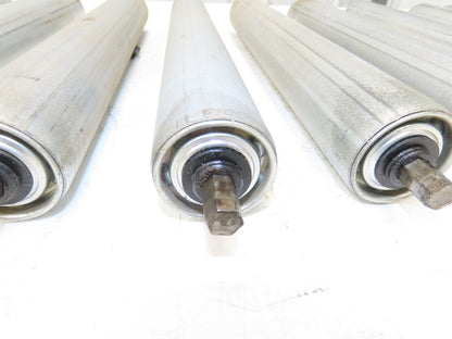 1.9" Dia 15"BF Gravity Conveyor Roller 7/16" Hex Axle Galvanized  Lot of 10