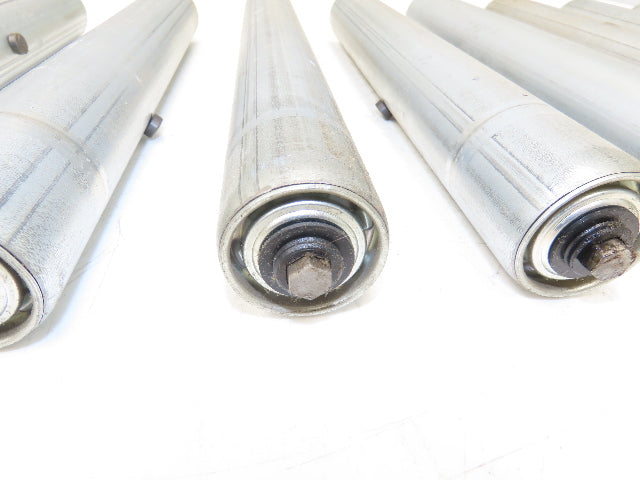 1.9" Dia 15"BF Gravity Conveyor Roller 7/16" Hex Axle Galvanized  Lot of 10