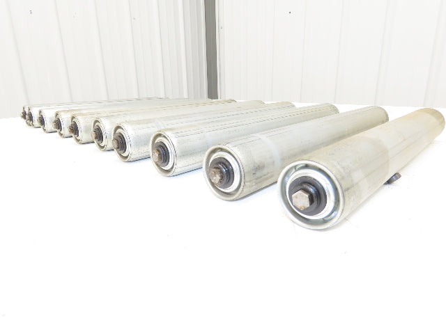 1.9" Dia 15"BF Gravity Conveyor Roller 7/16" Hex Axle Galvanized  Lot of 10