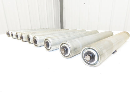 1.9" Dia 15"BF Gravity Conveyor Roller 7/16" Hex Axle Galvanized  Lot of 10