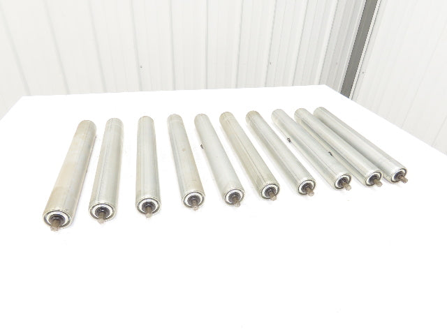 1.9" Dia 15"BF Gravity Conveyor Roller 7/16" Hex Axle Galvanized  Lot of 10