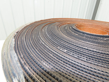 12"W x 200' Rough Grip Top Rubber Conveyor Belt 2-Ply Black .20"Thick 200'L