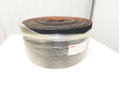 12"W x 200' Rough Grip Top Rubber Conveyor Belt 2-Ply Black .20"Thick 200'L