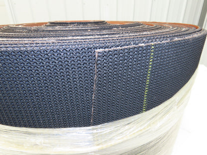 12"W x 200' Rough Grip Top Rubber Conveyor Belt 2-Ply Black .20"Thick 200'L