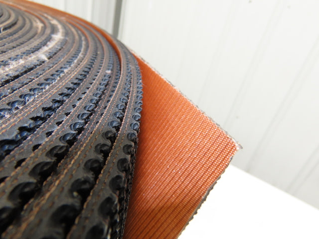 12"W x 200' Rough Grip Top Rubber Conveyor Belt 2-Ply Black .20"Thick 200'L