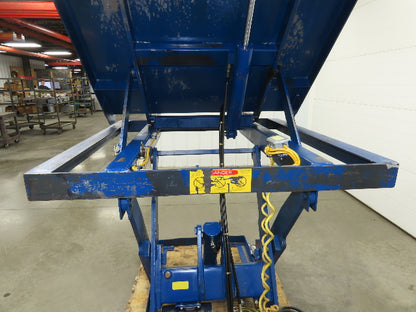 Vestil Hydraulic Lift Table End Tilt 1000lb 48"x48" Top 45° Tilt 36" Travel 460v