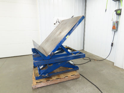 Vestil Hydraulic Lift Table End Tilt 1000lb 48"x48" Top 45° Tilt 36" Travel 460v