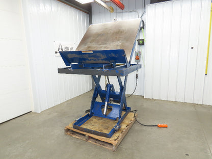 Vestil Hydraulic Lift Table End Tilt 1000lb 48"x48" Top 45° Tilt 36" Travel 460v