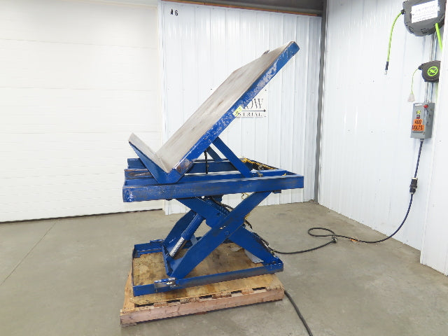Vestil Hydraulic Lift Table End Tilt 1000lb 48"x48" Top 45° Tilt 36" Travel 460v