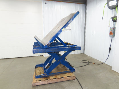 Vestil Hydraulic Lift Table End Tilt 1000lb 48"x48" Top 45° Tilt 36" Travel 460v