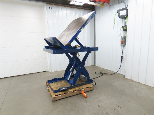 Vestil Hydraulic Lift Table End Tilt 1000lb 48"x48" Top 45° Tilt 36" Travel 460v