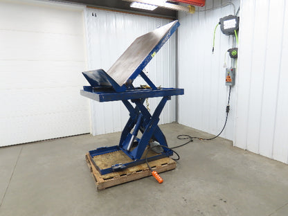 Vestil Hydraulic Lift Table End Tilt 1000lb 48"x48" Top 45° Tilt 36" Travel 460v
