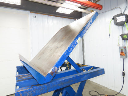Vestil Hydraulic Lift Table End Tilt 1000lb 48"x48" Top 45° Tilt 36" Travel 460v