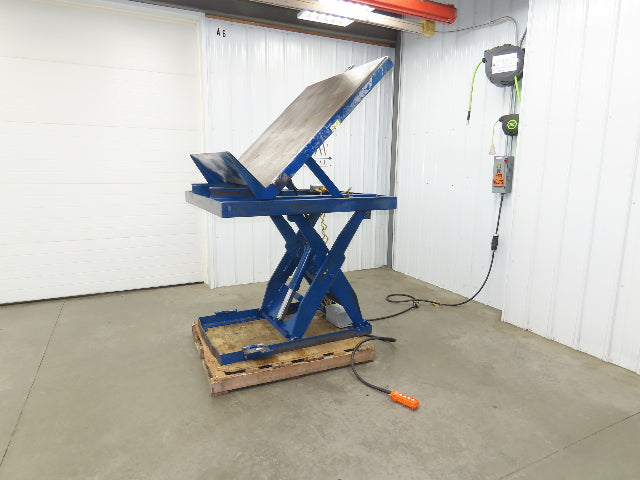 Vestil Hydraulic Lift Table End Tilt 1000lb 48"x48" Top 45° Tilt 36" Travel 460v