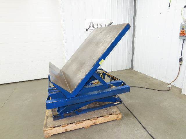 Vestil Hydraulic Lift End Tilt Table 1000lb 48"x48" Top 45° Tilt 36" Travel 460v
