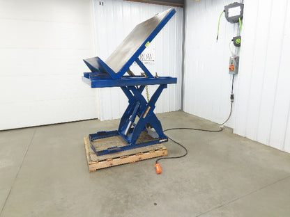 Vestil Hydraulic Lift End Tilt Table 1000lb 48"x48" Top 45° Tilt 36" Travel 460v