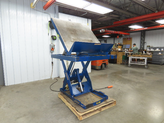 Vestil Hydraulic Lift End Tilt Table 1000lb 48"x48" Top 45° Tilt 36" Travel 460v