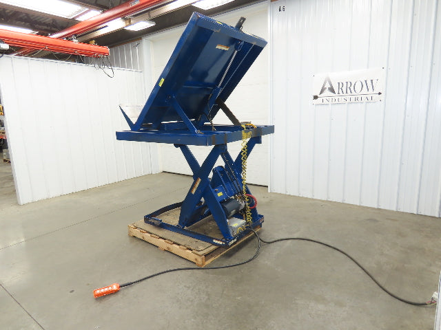 Vestil Hydraulic Lift End Tilt Table 1000lb 48"x48" Top 45° Tilt 36" Travel 460v