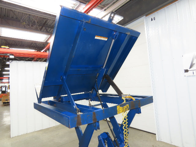 Vestil Hydraulic Lift End Tilt Table 1000lb 48"x48" Top 45° Tilt 36" Travel 460v