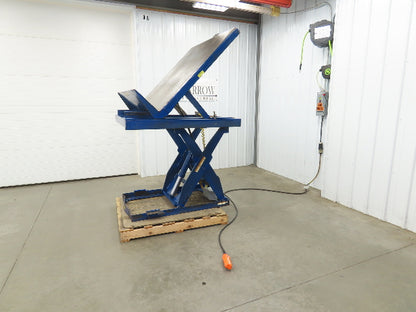Vestil Hydraulic Lift End Tilt Table 1000lb 48"x48" Top 45° Tilt 36" Travel 460v