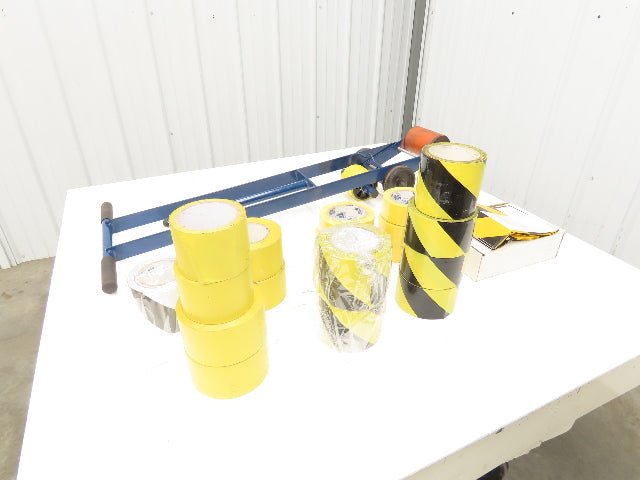 ULINE H-418 Safety Tape Applicator 1-4" Width 15 Assorted Rolls Vinal Floor Tape