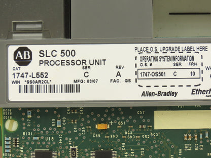 Allen Bradley 1747-L552 Processor Unit SLC 5/05 CPU Ser C Rev A 1747-OS 501