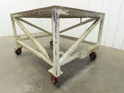 3/4" Steel Top Machine Base Welding Table Work Bench 60x45" Top 36" H 6" Caster