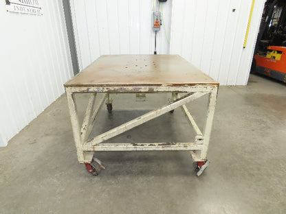 3/4" Steel Top Machine Base Welding Table Work Bench 60x45" Top 36" H 6" Caster
