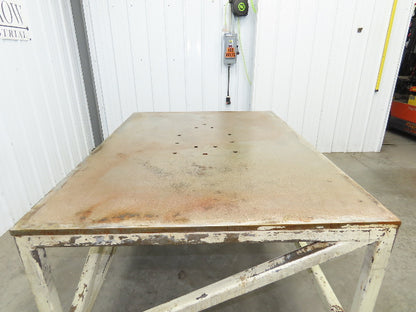 3/4" Steel Top Machine Base Welding Table Work Bench 60x45" Top 36" H 6" Caster