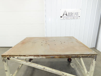 3/4" Steel Top Machine Base Welding Table Work Bench 60x45" Top 36" H 6" Caster