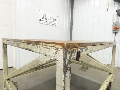3/4" Steel Top Machine Base Welding Table Work Bench 60x45" Top 36" H 6" Caster