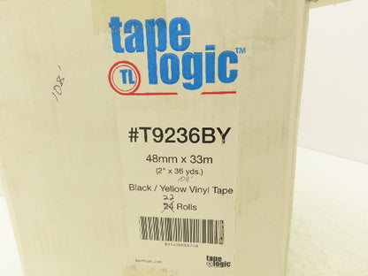 Tape Logic T9236BY Safety Floor Tape 2" x 36 Yd/Roll Black/Yellow Lot of 22