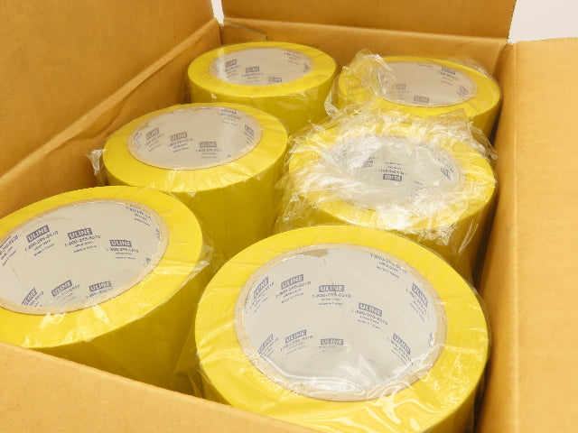 ULINE S-3054 Safety Floor Tape Yellow 4" x 36 Yds/Roll 6 Mil Lot of 12