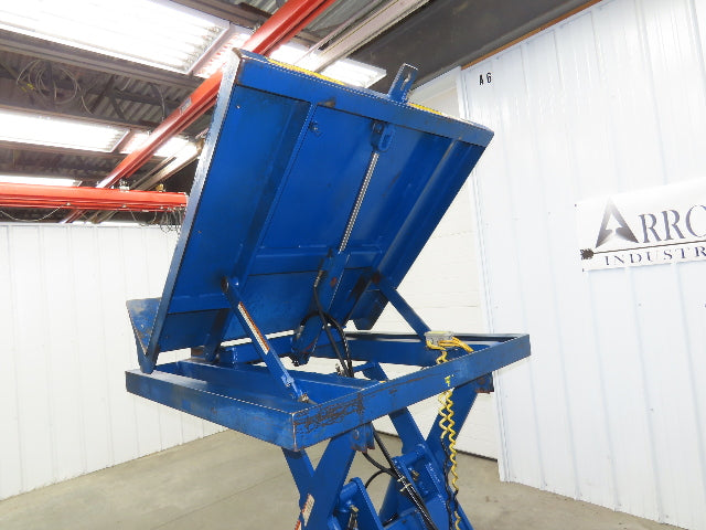 Vestil Hydraulic Lift Table End Tilt 4000lb 48"x48" Top 45° Tilt 36" Travel 460v