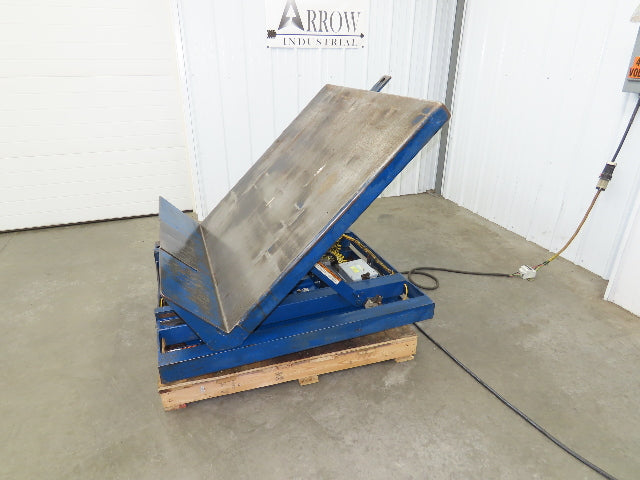 Vestil Hydraulic Lift Table End Tilt 4000lb 48"x48" Top 45° Tilt 36" Travel 460v