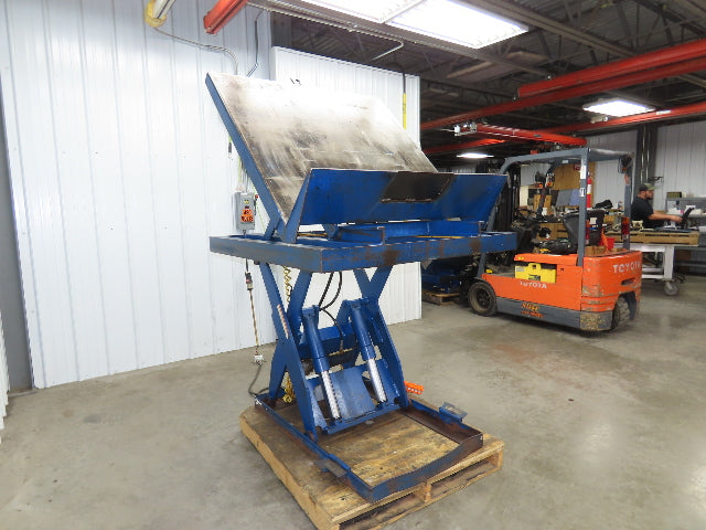 Vestil Hydraulic Lift Table End Tilt 4000lb 48"x48" Top 45° Tilt 36" Travel 460v