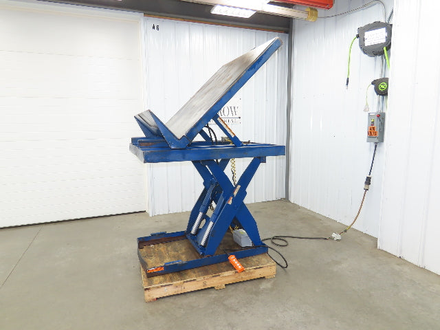 Vestil Hydraulic Lift Table End Tilt 4000lb 48"x48" Top 45° Tilt 36" Travel 460v