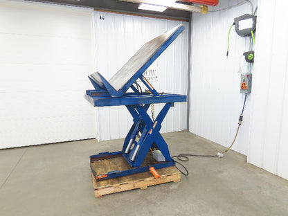 Vestil Hydraulic Lift Table End Tilt 4000lb 48"x48" Top 45° Tilt 36" Travel 460v