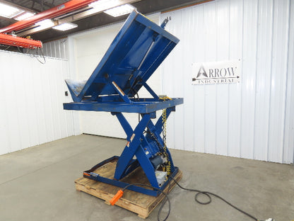 Vestil Hydraulic Lift Table End Tilt 4000lb 48"x48" Top 45° Tilt 36" Travel 460v