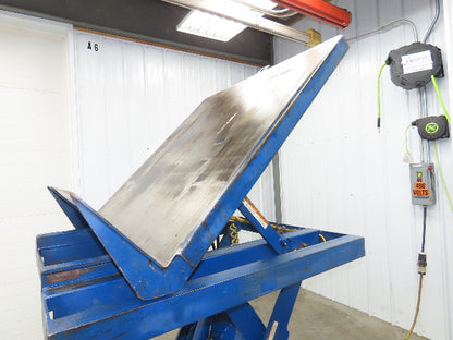 Vestil Hydraulic Lift Table End Tilt 4000lb 48"x48" Top 45° Tilt 36" Travel 460v