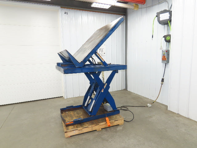 Vestil Hydraulic Lift Table End Tilt 4000lb 48"x48" Top 45° Tilt 36" Travel 460v