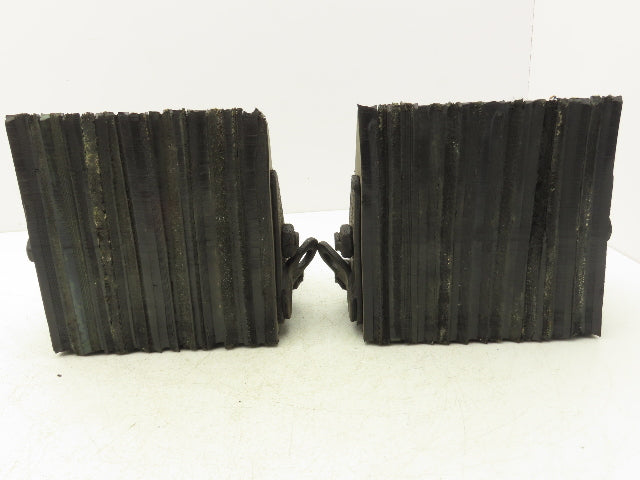 ULINE H1591 Wheel Chocks Laminated Rubber 8" x 8" x  8" Chain Ring Lot of 2