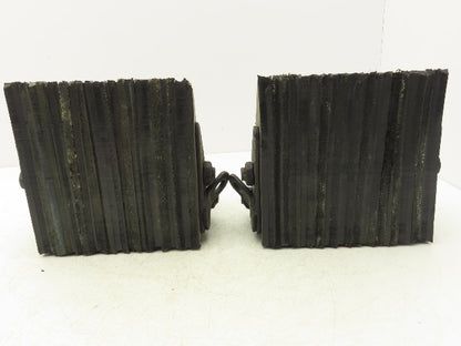 ULINE H1591 Wheel Chocks Laminated Rubber 8" x 8" x  8" Chain Ring Lot of 2
