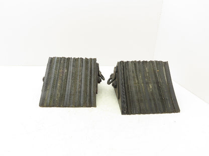 ULINE H1591 Wheel Chocks Laminated Rubber 8" x 8" x  8" Chain Ring Lot of 2