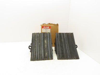 ULINE H1591 Wheel Chocks Laminated Rubber 8" x 8" x  8" Chain Ring Lot of 2