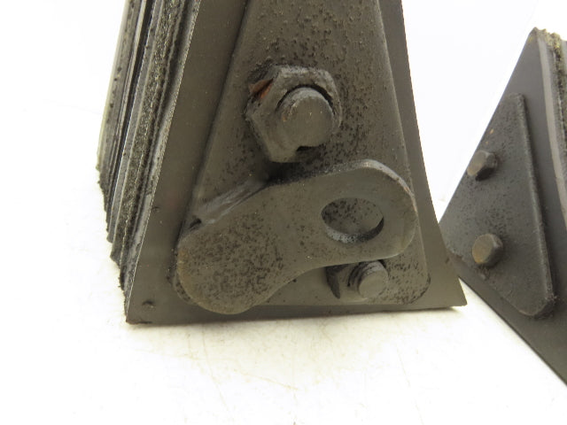ULINE H1591 Wheel Chocks Laminated Rubber 8" x 8" x  8" Chain Ring Lot of 2